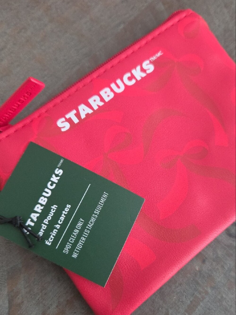 Starbucks Red-Pink Zip Pouch with Logo